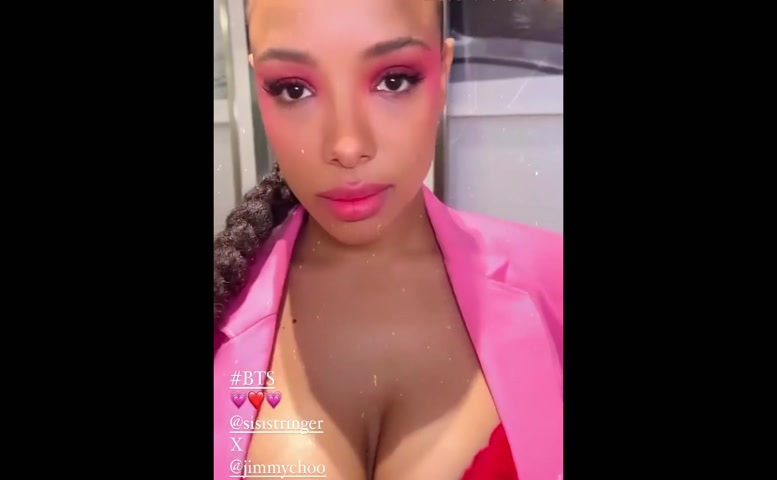 Sisi Stringer Breasts Scene in Sisi Stringer Jimmy Choo Event In Australia