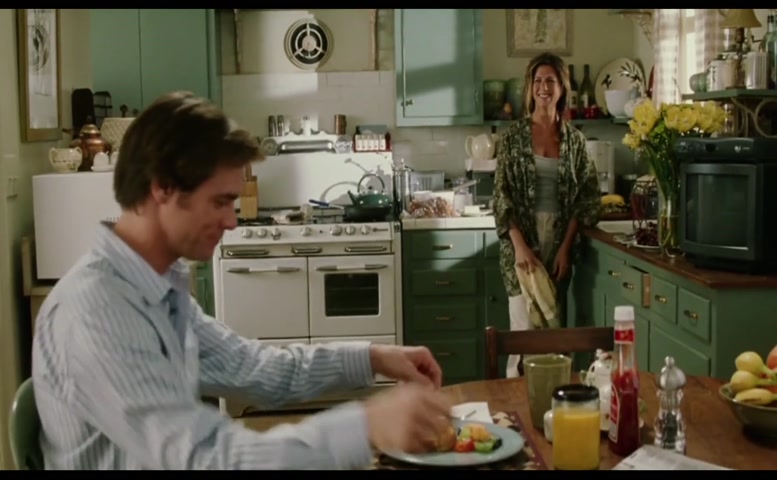 Jennifer Aniston Breasts, Underwear Scene in Bruce Almighty