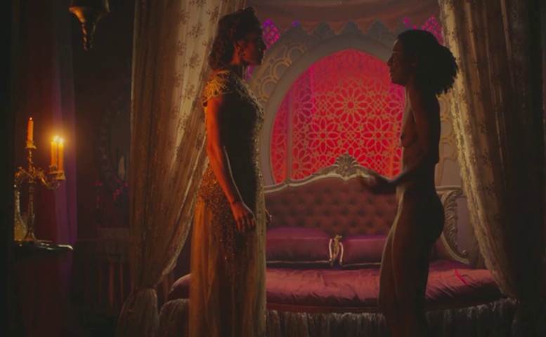 Grazi Massafera and Indira Nascimento Lesbian, Breasts Scene in Madam Beja